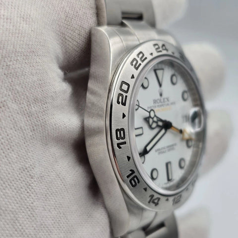 2012 PAPERS Rolex Explorer II Stainless Steel White Orange 42mm Watch 216570 BOX