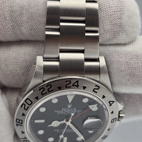 PAPERS 2003 Rolex Explorer II 16570 Steel Black Dial Date 40mm Watch + 2019 RSC