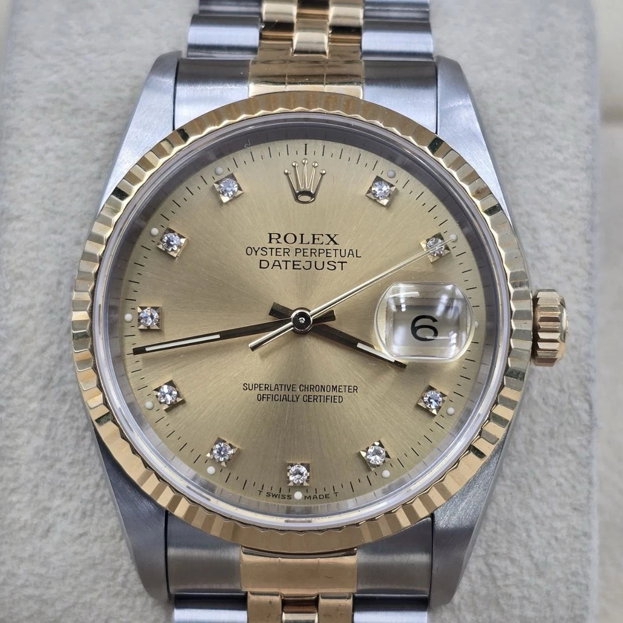 2023 RSC Rolex Datejust 36mm Champagne Diamond Dial Two-Tone 18K Watch 16233