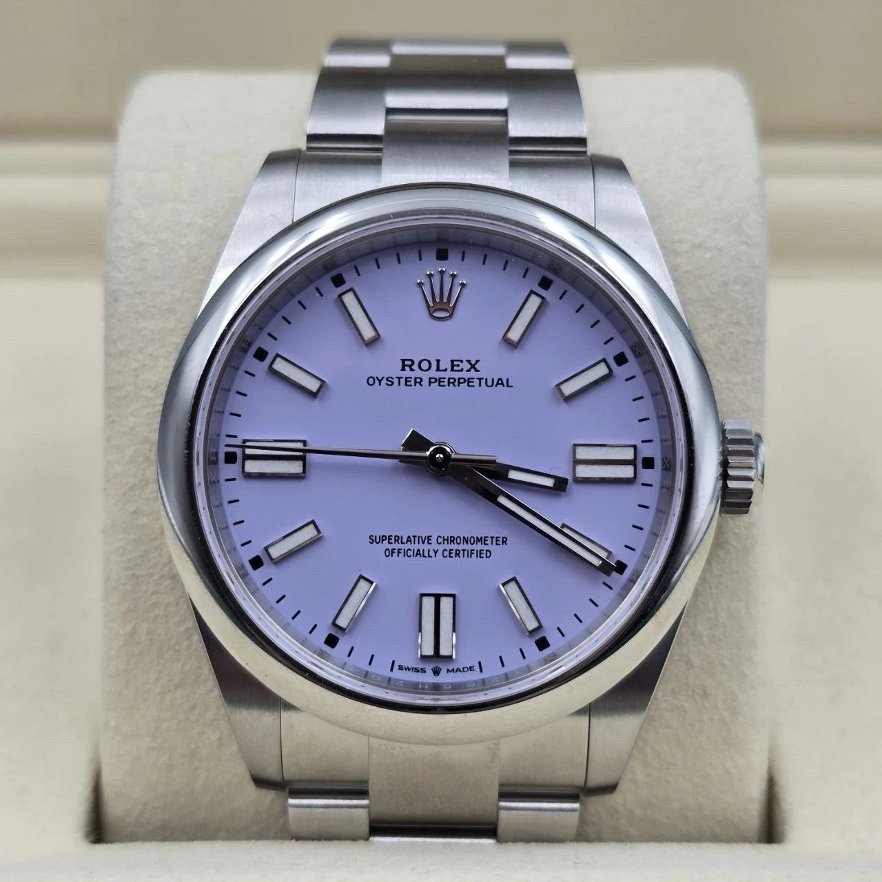 2026 NEW Rolex Oyster Perpetual Stainless Steel 41mm Lavender Dial 134300 UNWORN