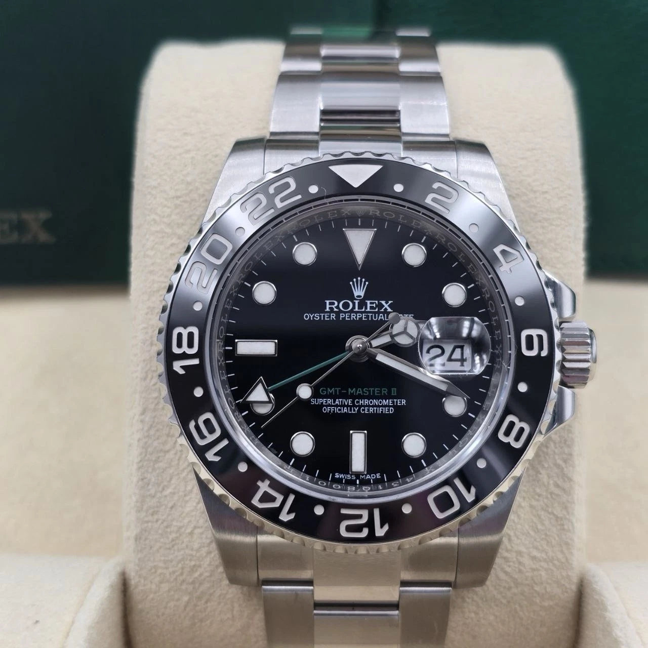 2016 PAPERS Rolex GMT Master II 116710LN Steel Ceramic "Green Arrow" 40mm BOX
