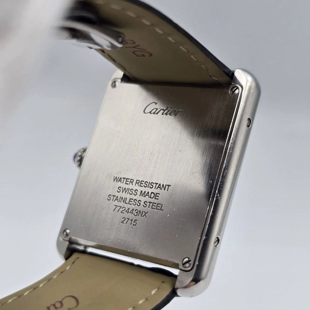 PAPERS Cartier Tank Solo Stainless Steel Silver W1018355 Roman Leather 27mm