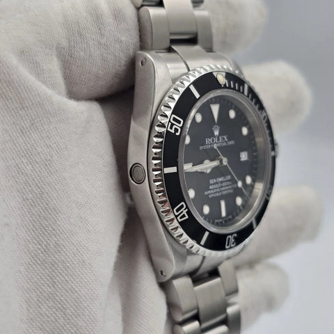 PAPERS Rolex Sea-Dweller 16600 Stainless Steel Black Dial 40mm Watch