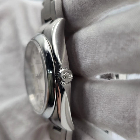 2015 PAPERS Rolex Oyster Perpetual Silver Stick Dial Steel 36mm 116000 BOX