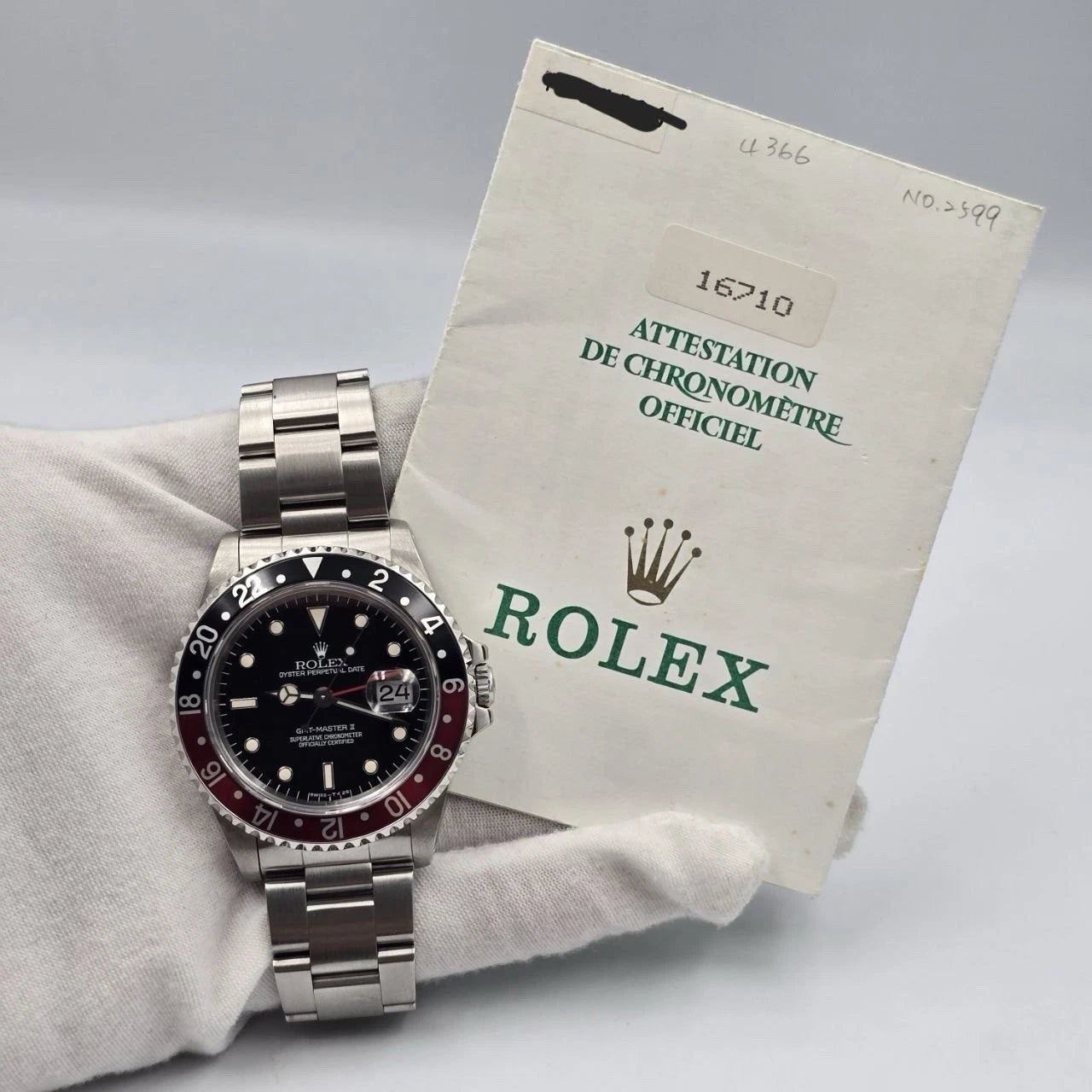 Rolex GMT-Master II "Coke" Stainless Oyster Black Dial 40mm 16710
