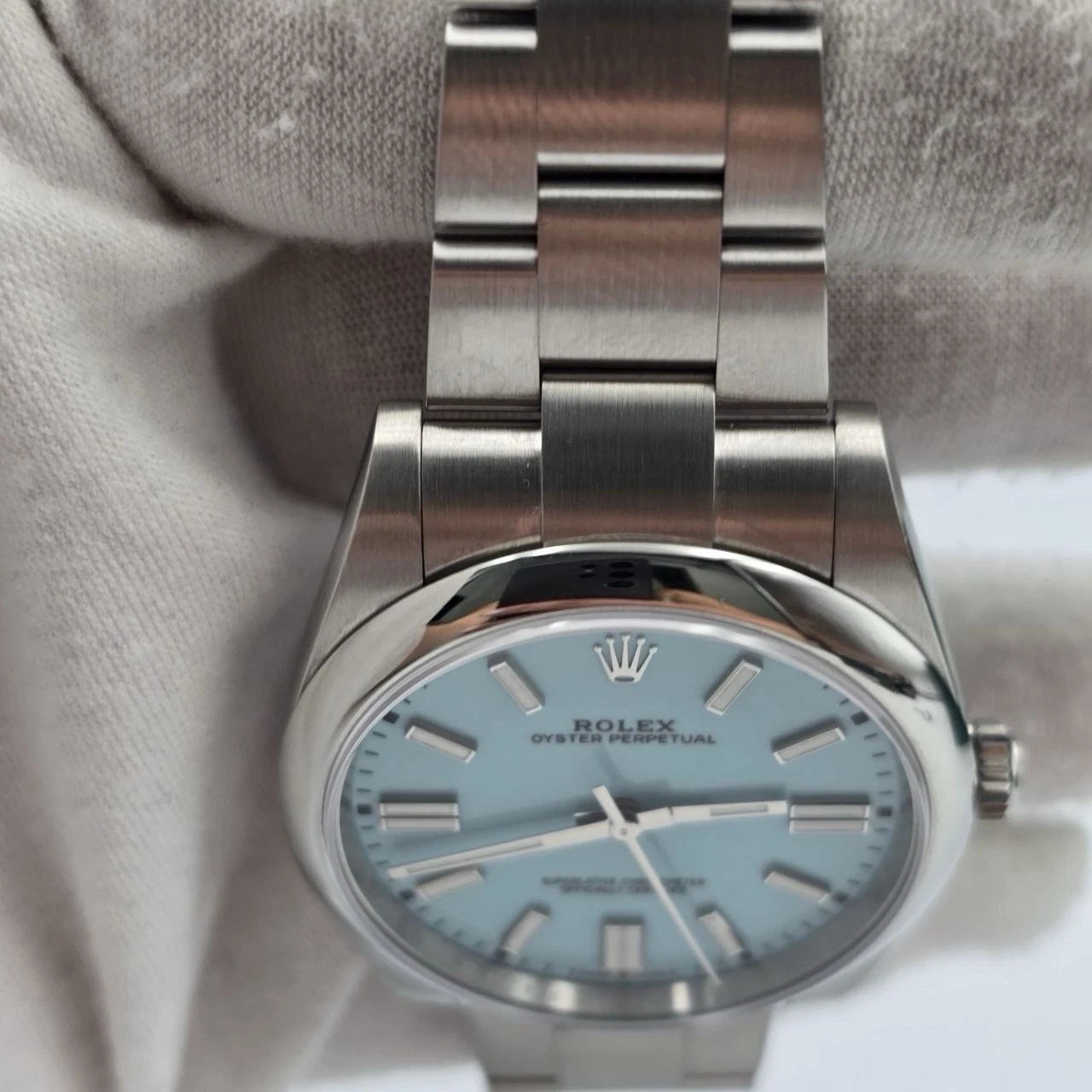 2021 PAPERS Rolex Oyster Perpetual 41mm Turquoise Blue Steel 124300 BOX