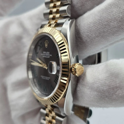 2022 PAPERS Rolex Datejust 41mm 18K Two Tone Wimbledon Dial Jubilee 126333 BOX