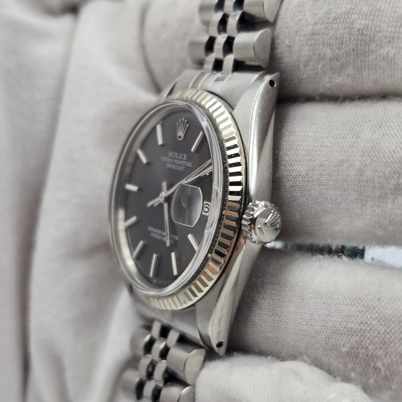 Rolex Datejust 1601 Stainless Steel Factory Grey Ghost Dial Jubilee 36mm Watch