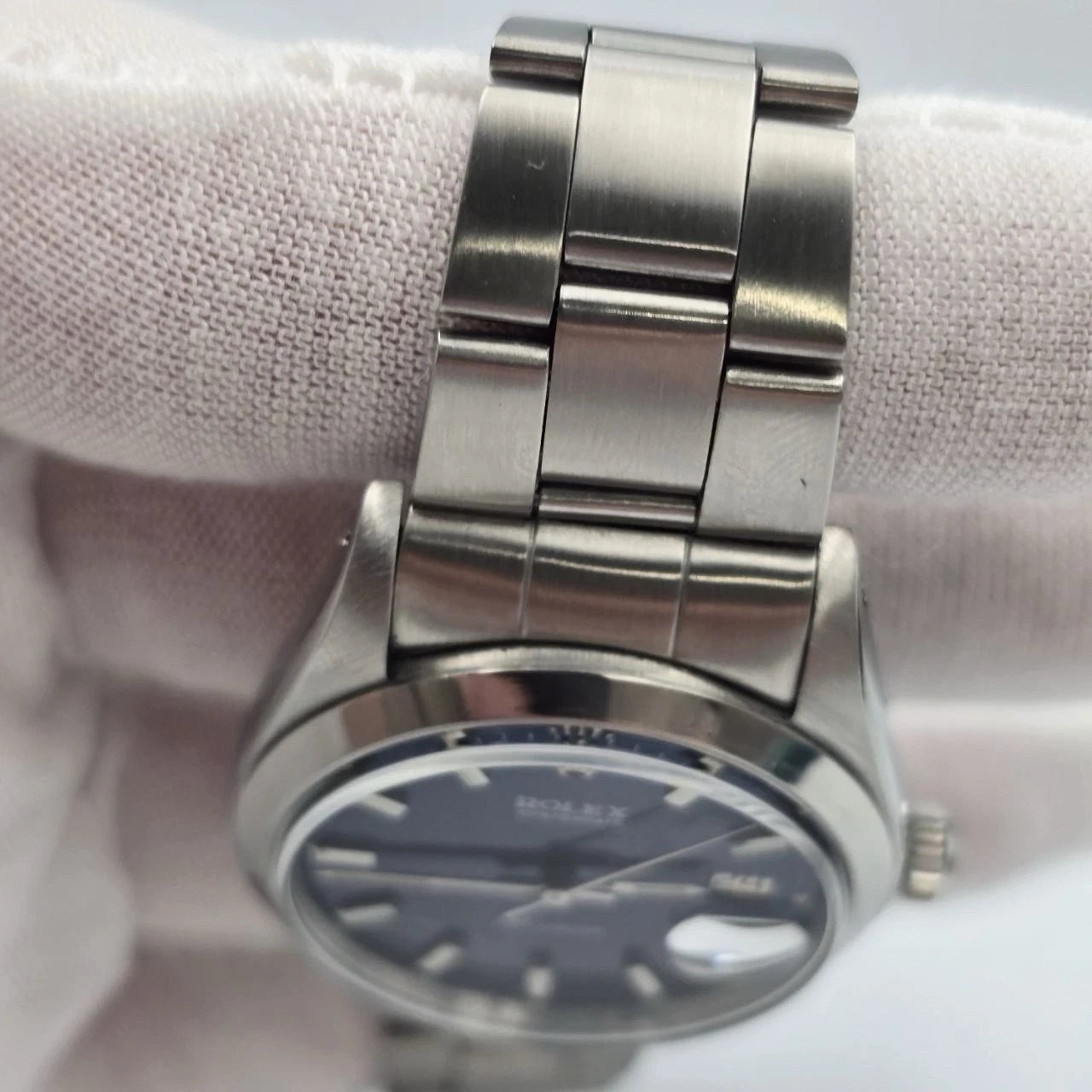 Rolex Oyster Date Precision 6694 Stainless Steel 34mm Blue Dial Watch