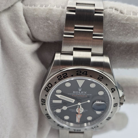 PAPERS 2019 Rolex Explorer II Black Orange Steel 42mm Watch 216570 BOX