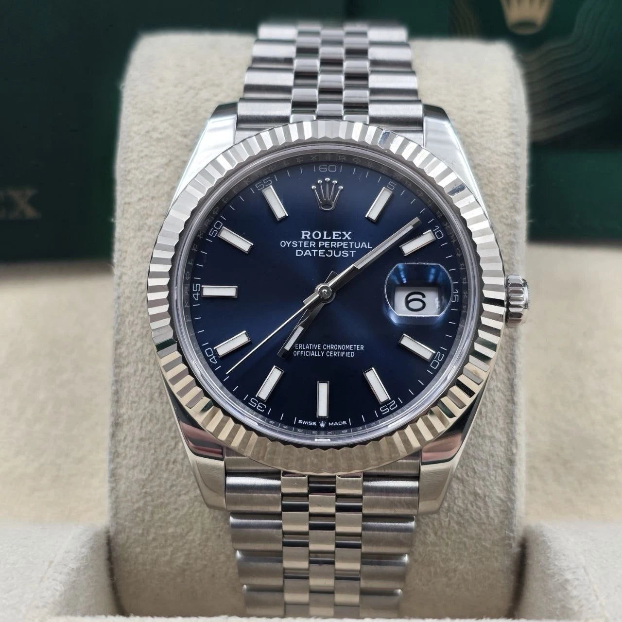 2022 PAPERS Rolex Datejust 41mm 126334 Stainless Steel Jubilee Blue Dial BOX