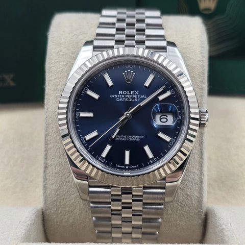2022 PAPERS Rolex Datejust 41mm 126334 Stainless Steel Jubilee Blue Dial BOX