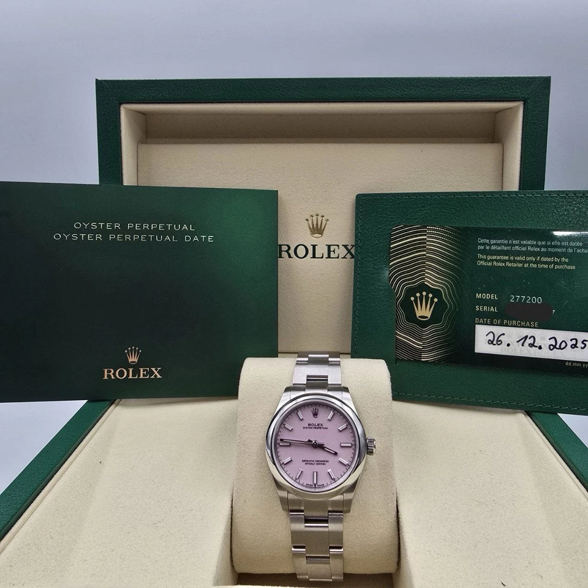 NEW 2025 Rolex Candy Pink Oyster Perpetual Stainless Steel 277200 31mm UNWORN