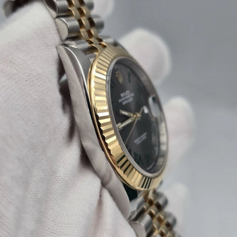 2022 PAPERS Rolex Datejust 41mm 18K Two Tone Wimbledon Dial Jubilee 126333 BOX