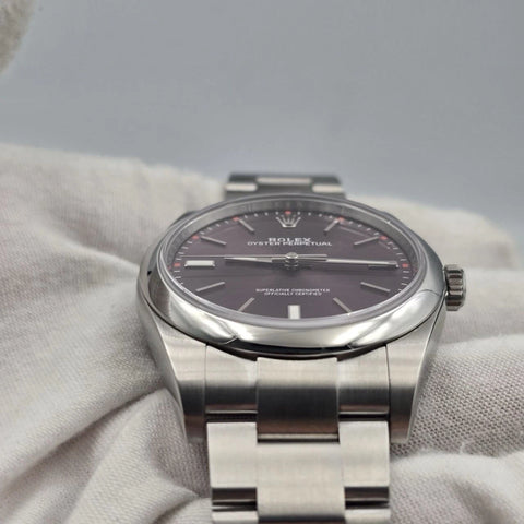 PAPERS 2019 Rolex Oyster Perpetual PURPLE GRAPE 39mm Stainless Steel 114300 BOX