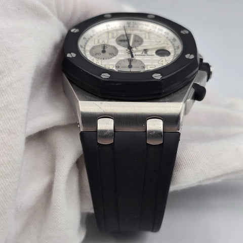 2008 PAPERS Audemars Piguet Royal Oak Offshore White 42mm Rubberclad 25940SK BOX