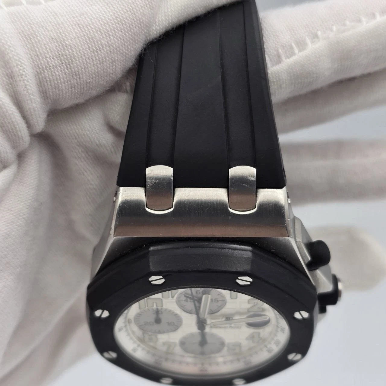 2008 PAPERS Audemars Piguet Royal Oak Offshore White 42mm Rubberclad 25940SK BOX