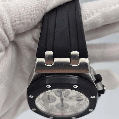 2008 PAPERS Audemars Piguet Royal Oak Offshore White 42mm Rubberclad 25940SK BOX
