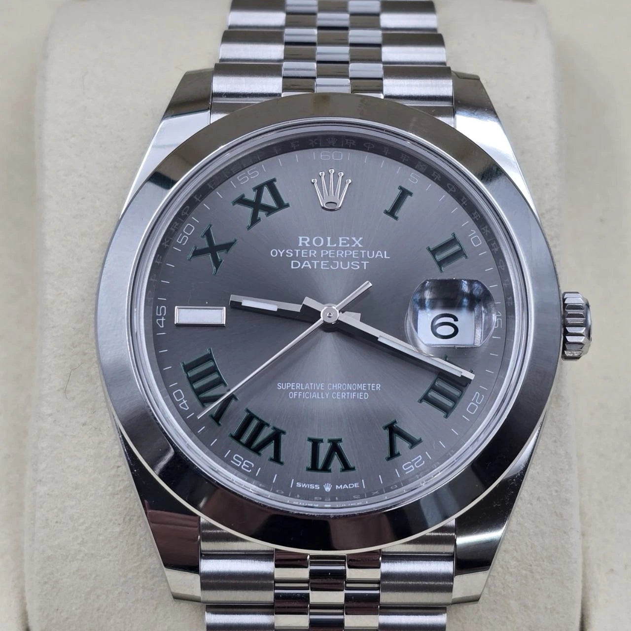 NEW 2025 Rolex Datejust 41mm Steel Smooth Wimbledon Dial Jubilee 126300 UNWORN