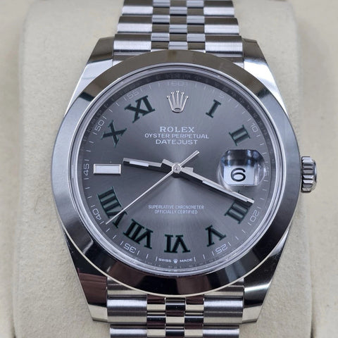 NEW 2025 Rolex Datejust 41mm Steel Smooth Wimbledon Dial Jubilee 126300 UNWORN