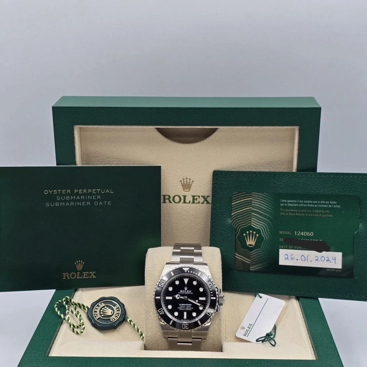 NEW 2024 Rolex Submariner No Date Ceramic Steel 41mm 124060 UNWORN