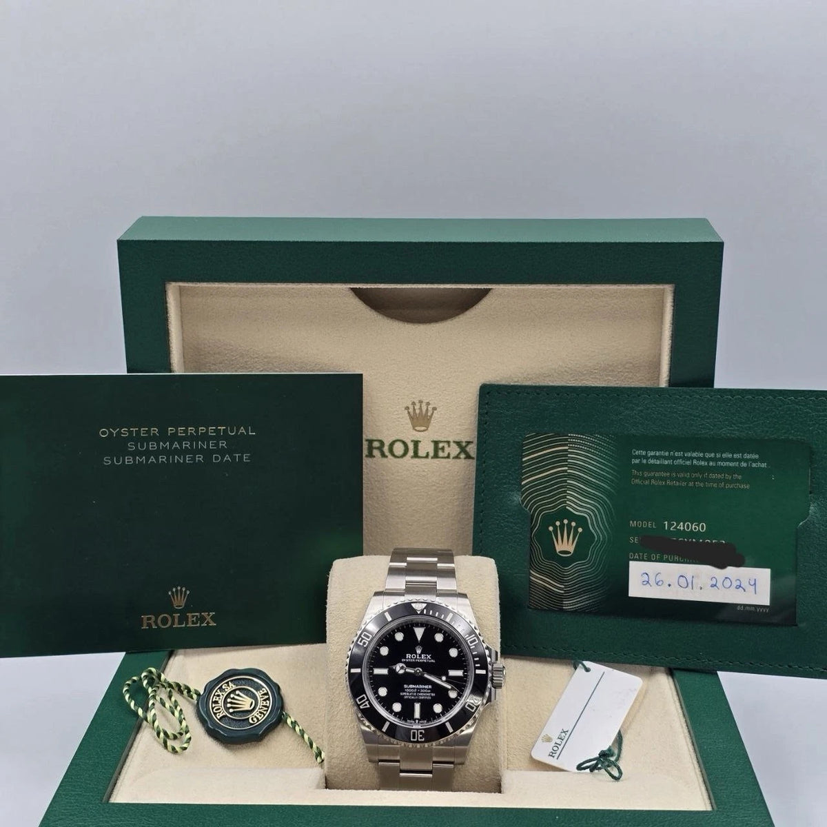 NEW 2024 Rolex Submariner No Date Ceramic Steel 41mm 124060 UNWORN