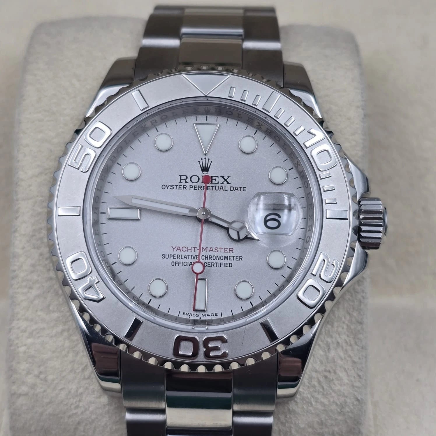 PAPERS 2007 Rolex Yacht-Master 16622 PLATINUM Stainless Steel Oyster Watch 40mm