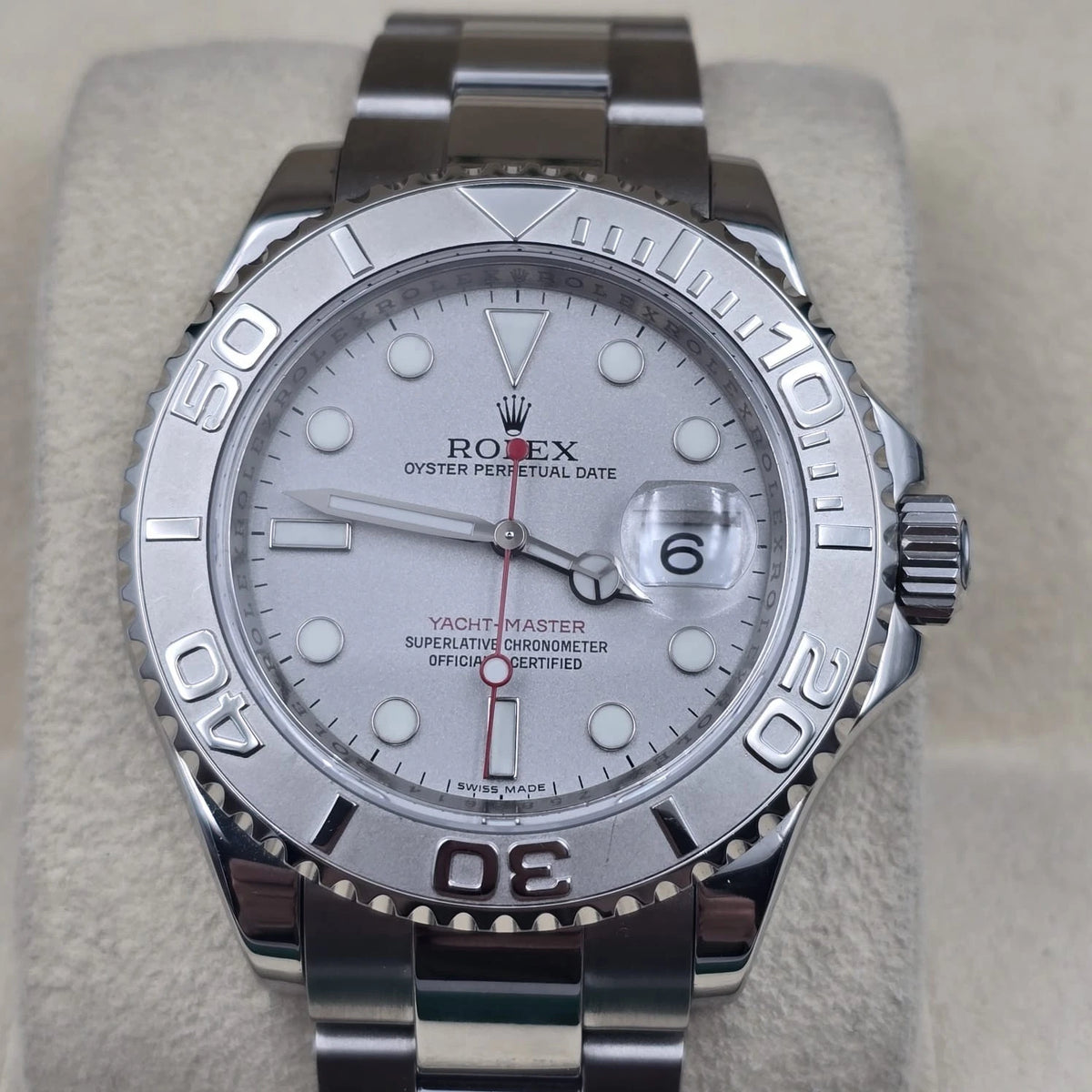 PAPERS 2007 Rolex Yacht-Master 16622 PLATINUM Stainless Steel Oyster Watch 40mm