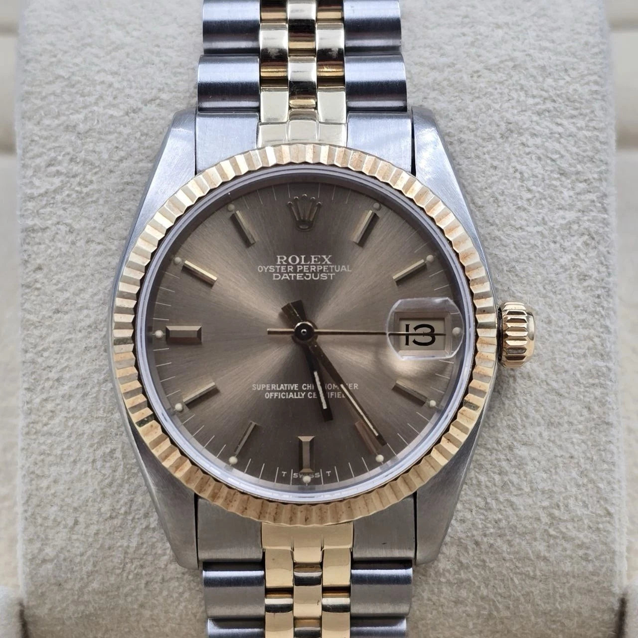 Rolex Datejust Ladies 31mm 18k Two Tone 6827 Champagne Dial Watch