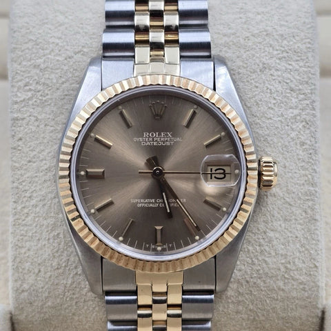 Rolex Datejust Ladies 31mm 18k Two Tone 6827 Champagne Dial Watch