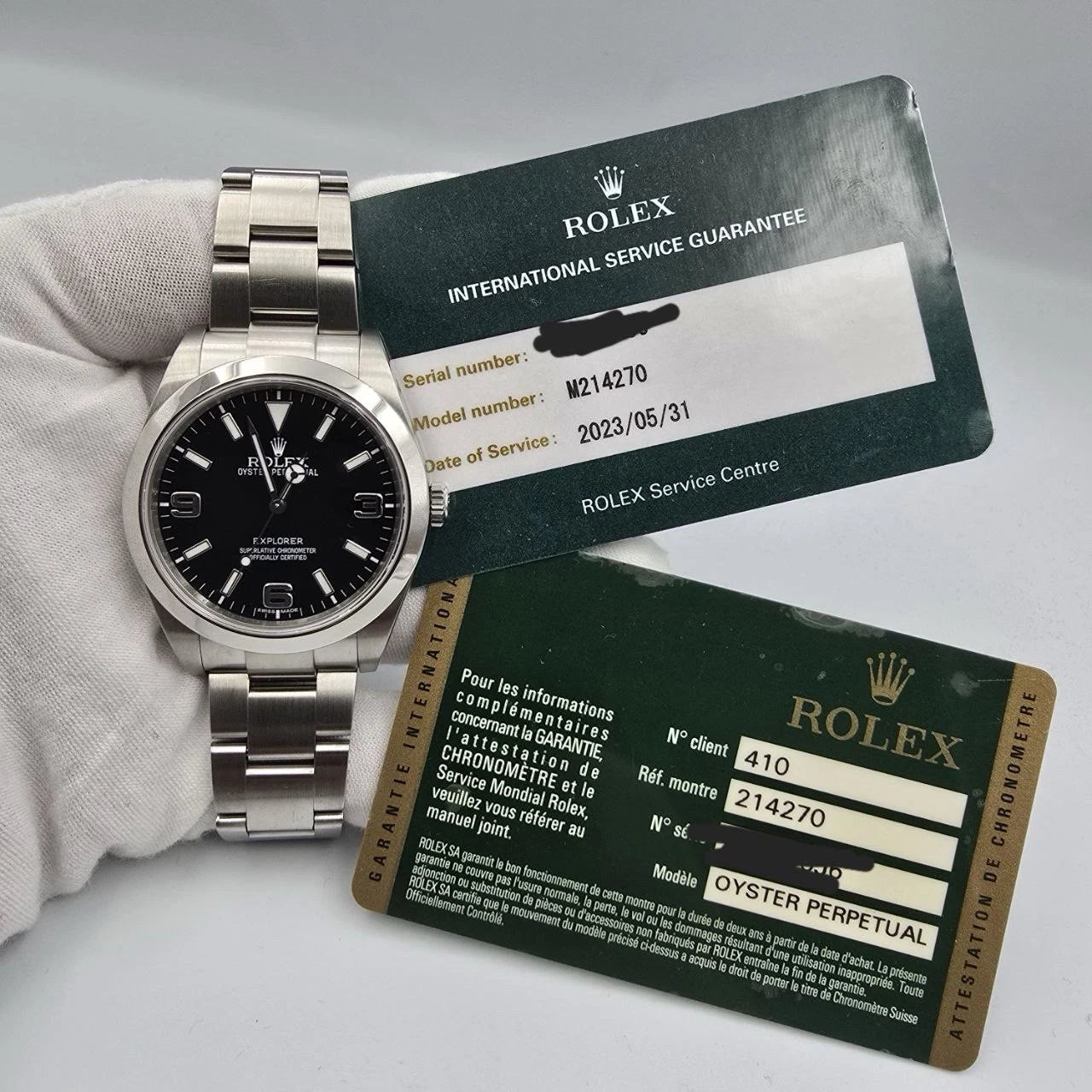 2023 RSC Rolex Explorer I Black Stainless Steel MK1 39mm Watch 214270 PAPERS