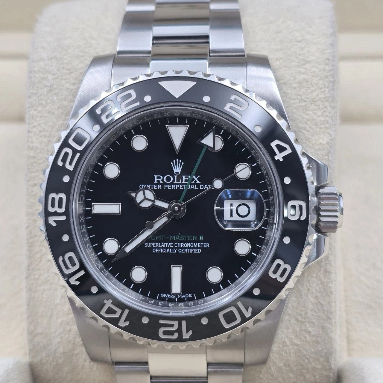 MINT Rolex GMT Master II Green Arrow 116710LN Steel Ceramic Black 40mm Watch