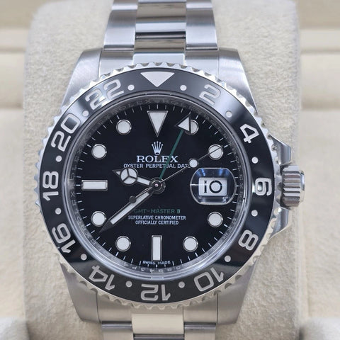 MINT Rolex GMT Master II Green Arrow 116710LN Steel Ceramic Black 40mm Watch