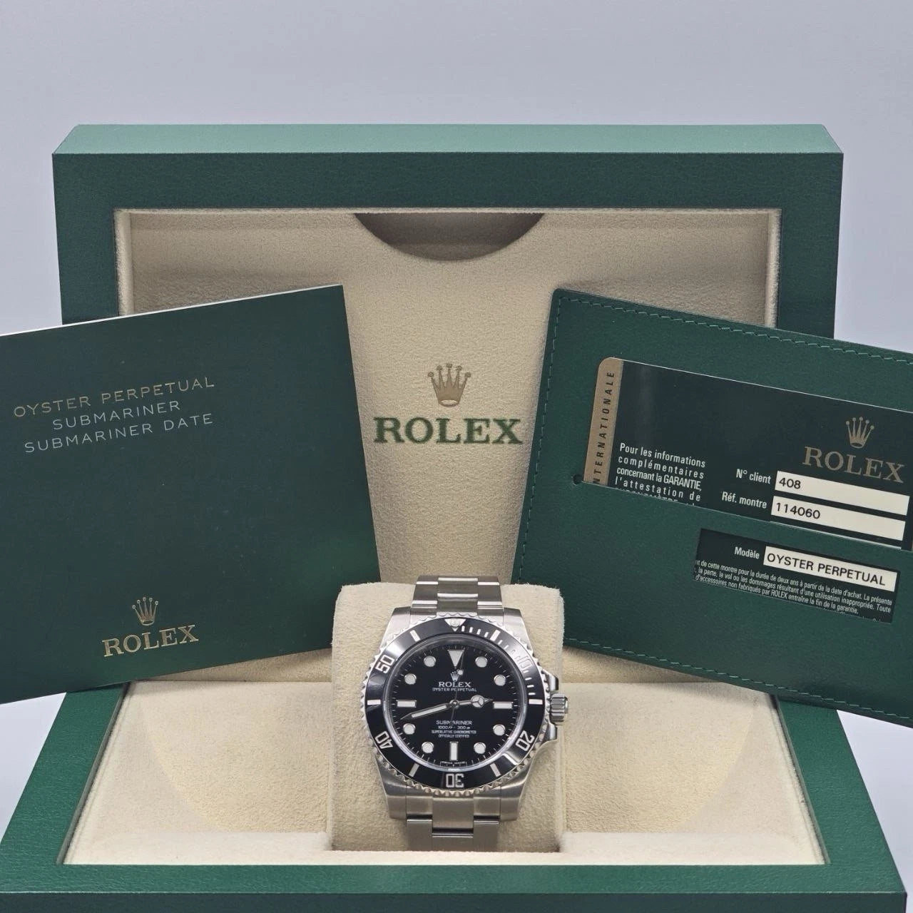 MINT 2013 PAPERS Rolex Submariner No-Date 114060 Black Ceramic 40mm Watch BOX