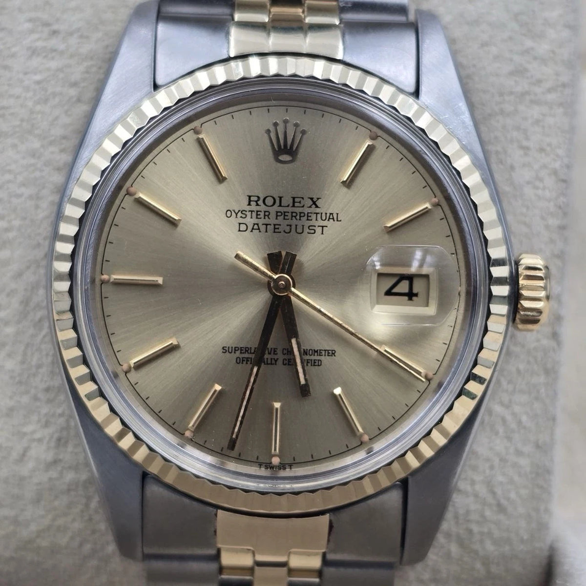 MINT Rolex Datejust Champagne Two-Tone Yellow Gold Jubilee 16013 36mm Watch