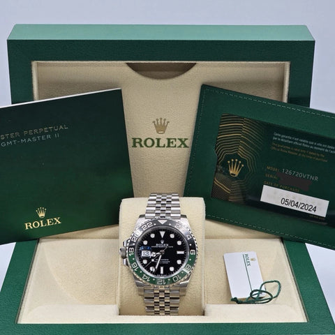 PAPERS 2024 Rolex GMT-Master II “Sprite” 40mm 126720VTNR Jubilee Black Dial BOX