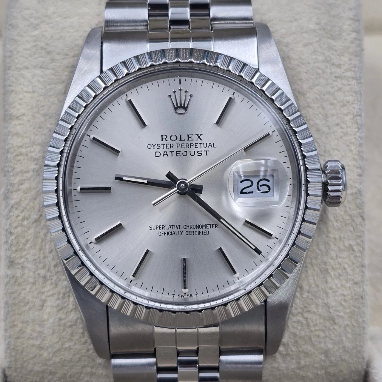 MINT Rolex Datejust Stainless Steel Silver Dial 36mm Automatic Watch 16030