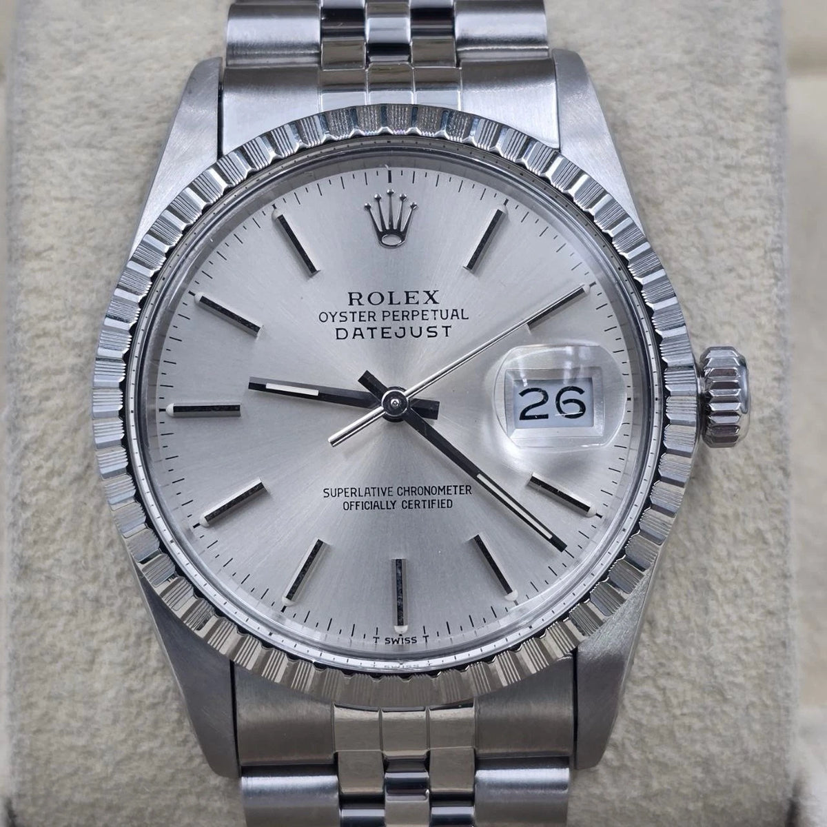 MINT Rolex Datejust Stainless Steel Silver Dial 36mm Automatic Watch 16030
