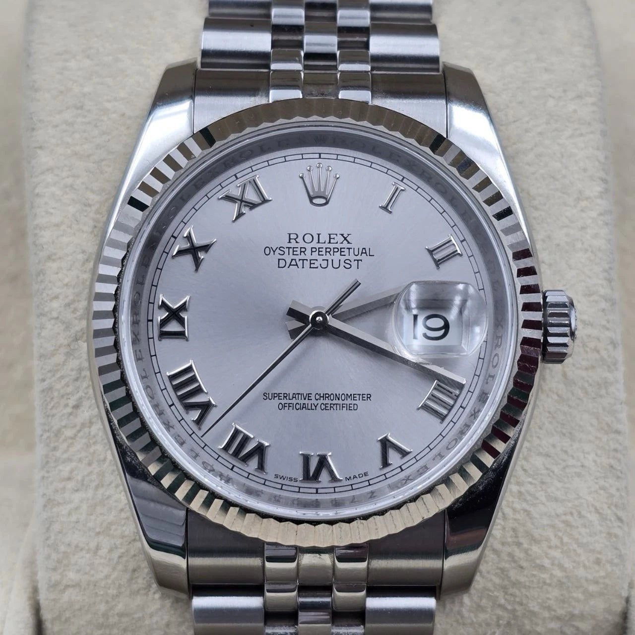 Rolex Datejust 116234 Stainless Steel Silver Roman Dial Jubilee 36mm Watch