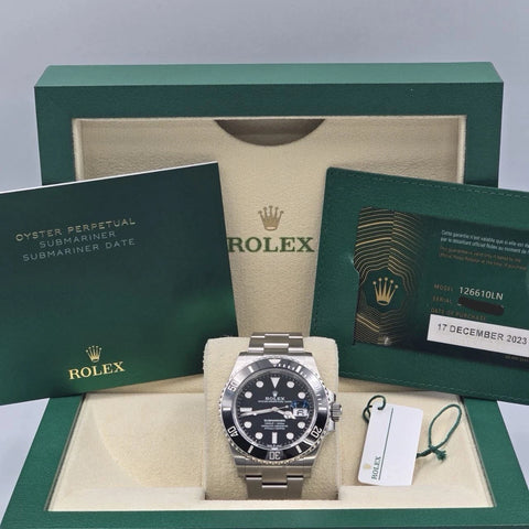 NEW 2023 Rolex Submariner Date 41mm Black Ceramic 126610LN Watch BOX UNWORN