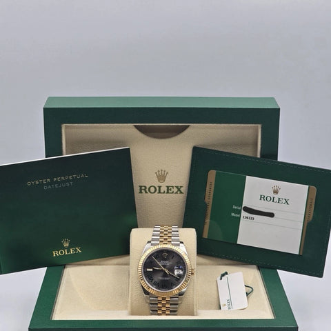 PAPERS 2019 Rolex Datejust 41mm Two Tone Wimbledon Dial Jubilee 126333 BOX