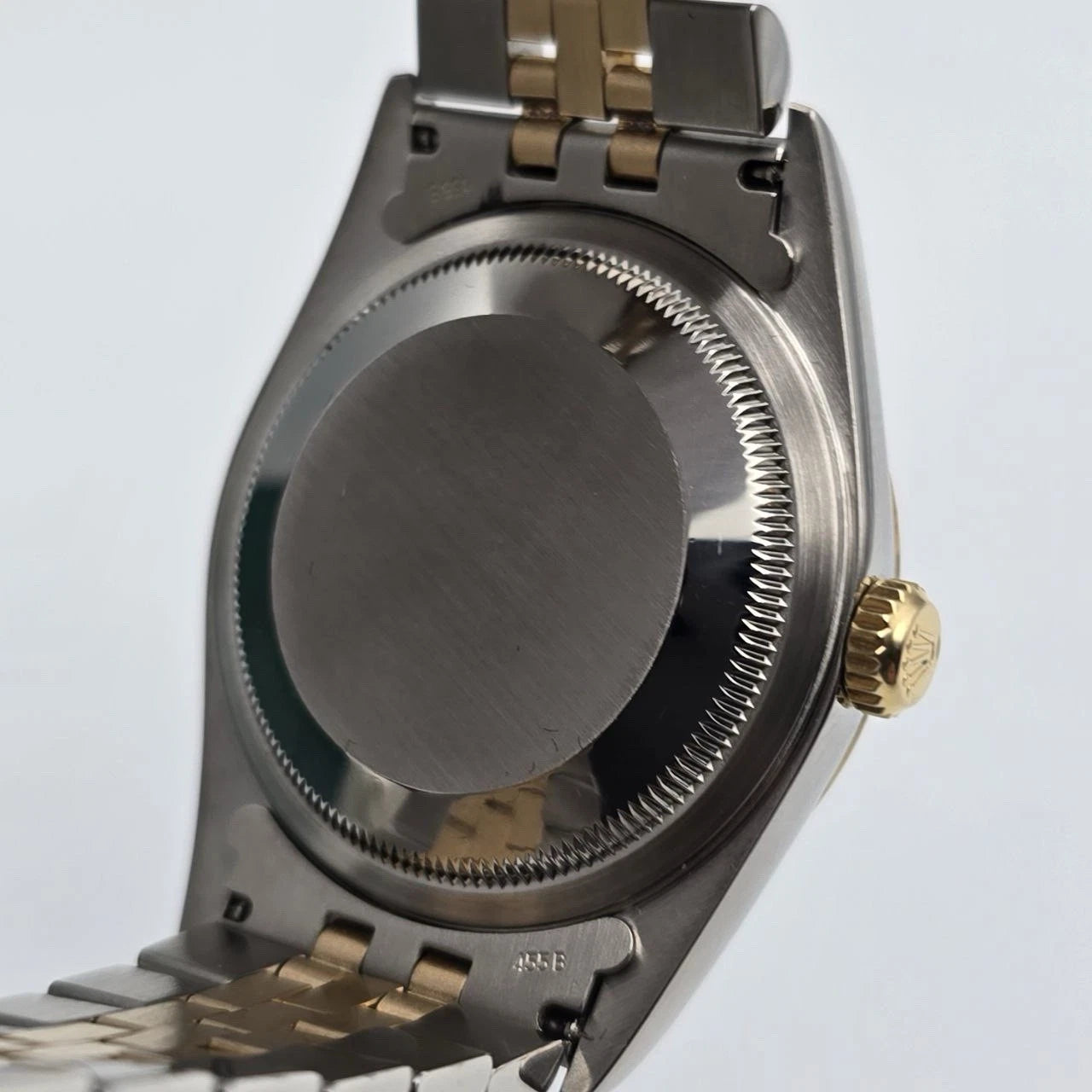 Rolex Datejust 36mm NO-HOLES White Arabic Two-Tone 18K Watch 16233