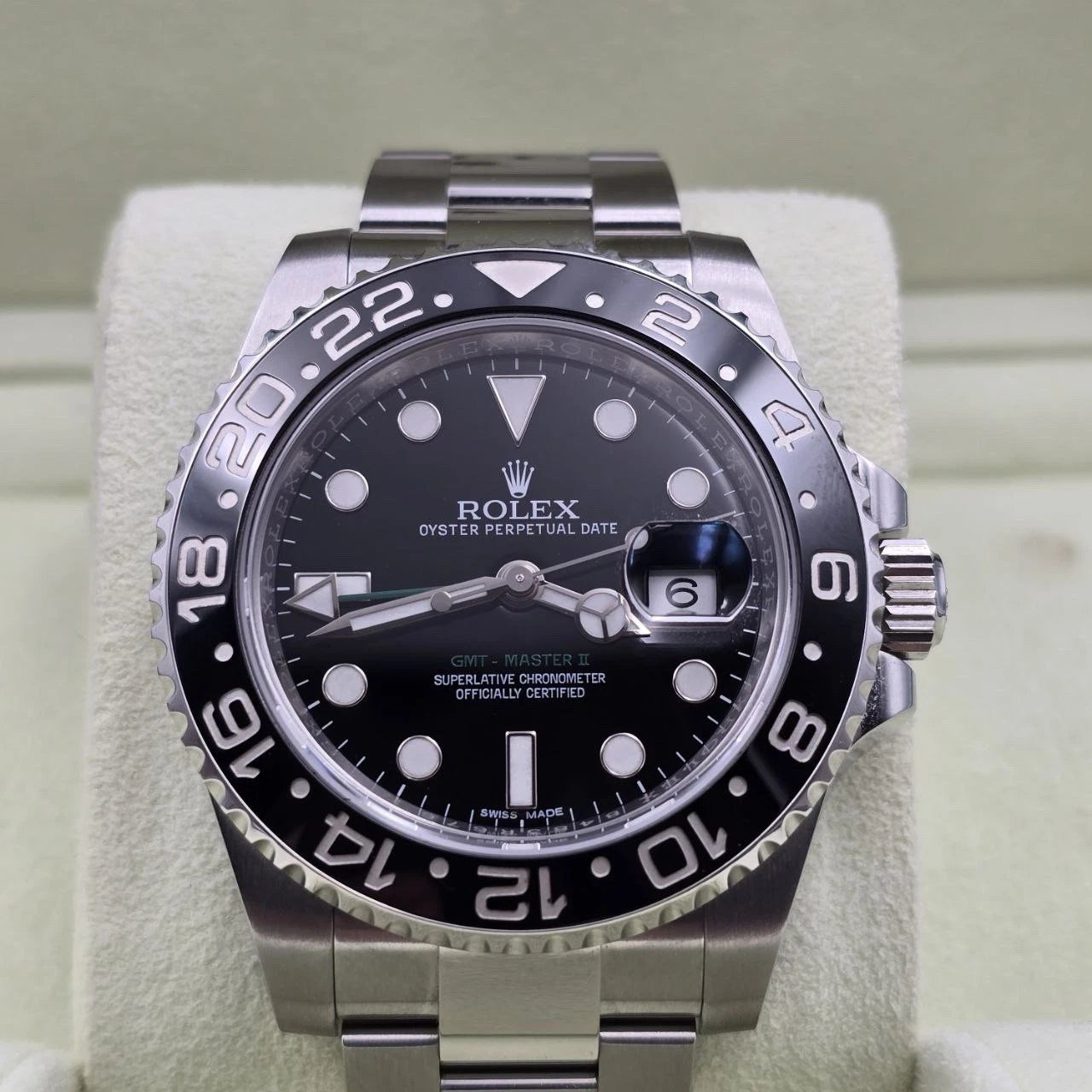 PAPERS 2015 Rolex GMT Master II 116710LN Steel Ceramic Black 40mm Watch BOX