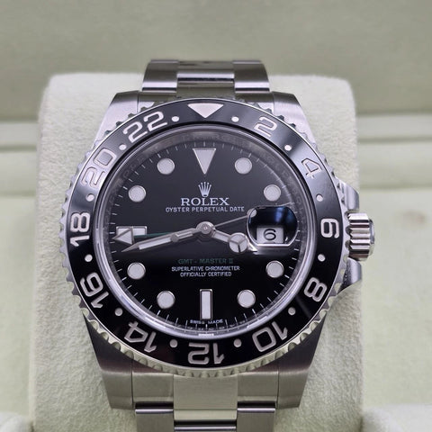 PAPERS 2015 Rolex GMT Master II 116710LN Steel Ceramic Black 40mm Watch BOX