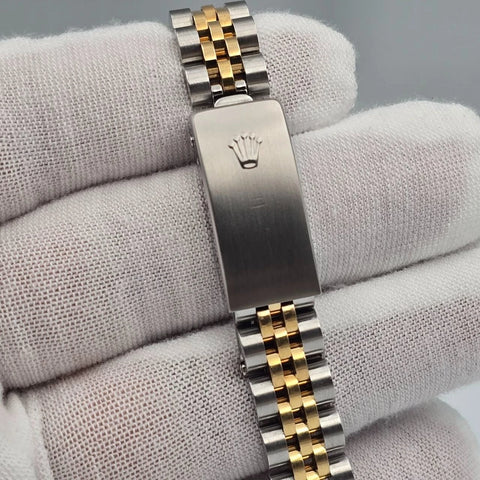 PAPERS Rolex Lady Datejust 18K Gold Steel Champagne NO HOLES Diamond Dial 69173