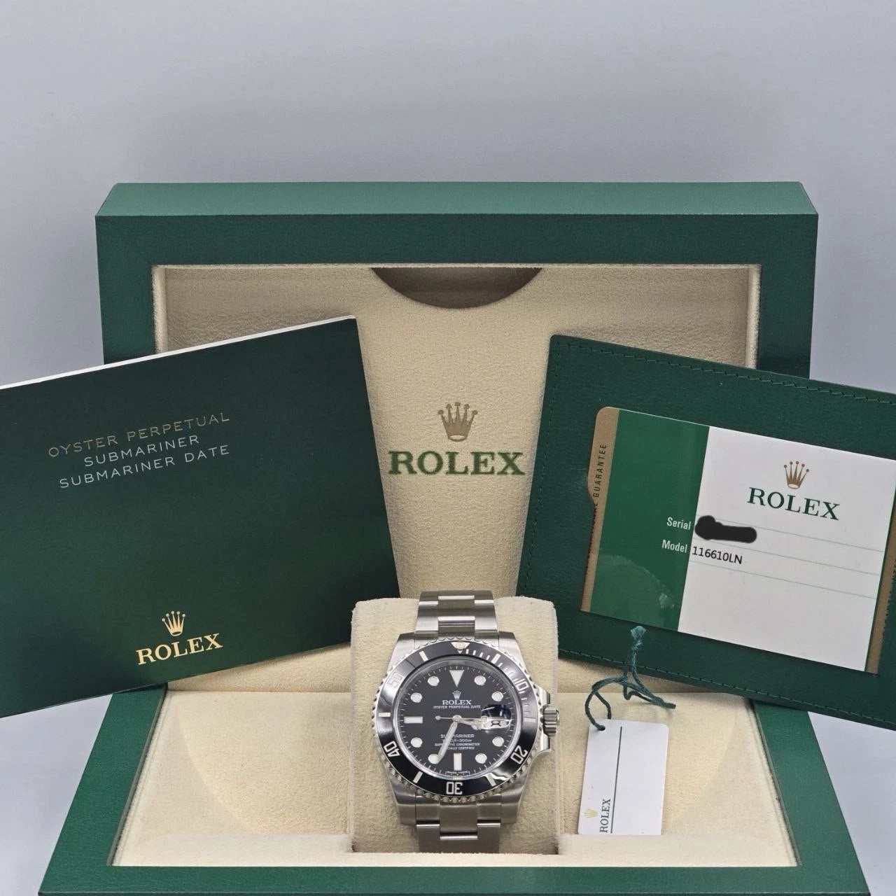 2017 PAPERS Rolex Submariner Date 116610LN Steel Black Ceramic 40mm Watch BOX