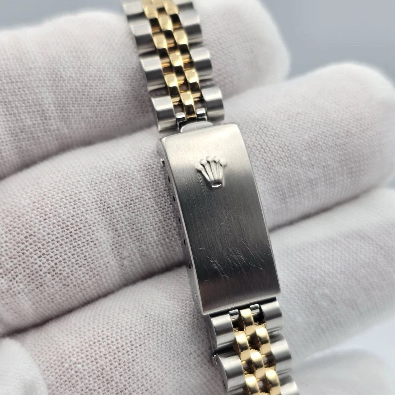 PAPERS Rolex Datejust Gold Steel Factory Rhodium Diamond Dial Jubilee 26mm 79173