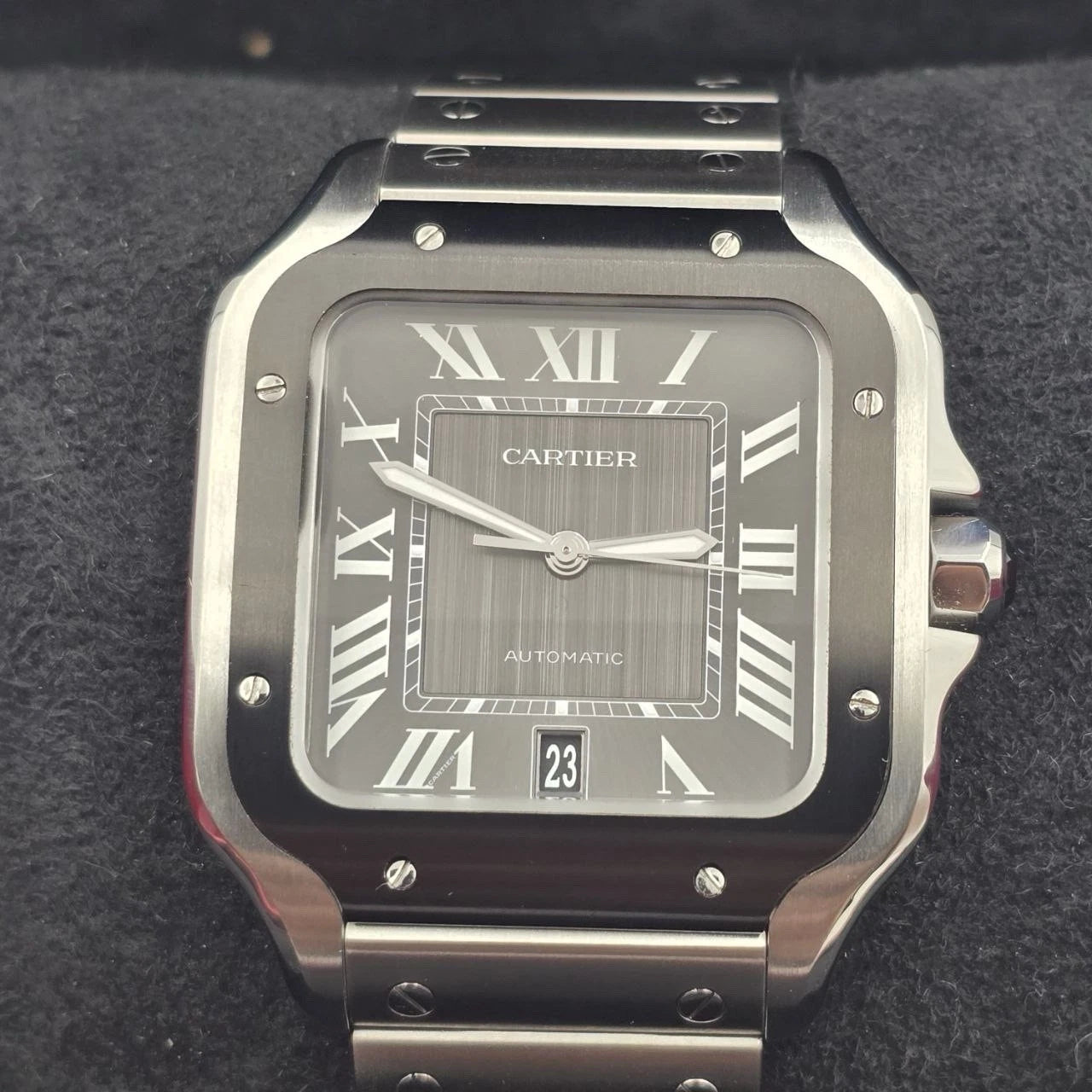 PAPERS Cartier Santos de Cartier WSSA0037 ADLC Gray Dial 39.8mm Watch BOX