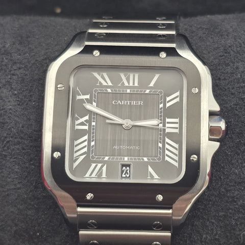 PAPERS Cartier Santos de Cartier WSSA0037 ADLC Gray Dial 39.8mm Watch BOX