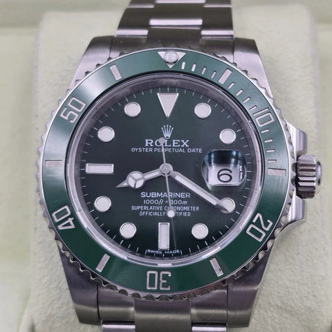 PAPERS 2013 MINT Rolex Submariner Hulk 116610LV Green 40mm Ceramic Watch BOX